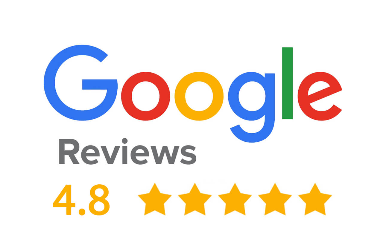 4.8 star rating on Google Reviews